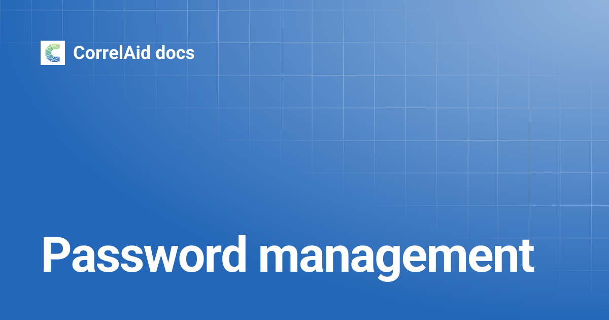 Password management | CorrelAid docs