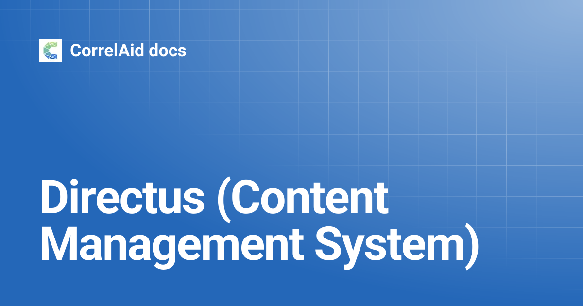 Directus (Content Management System) | CorrelAid docs